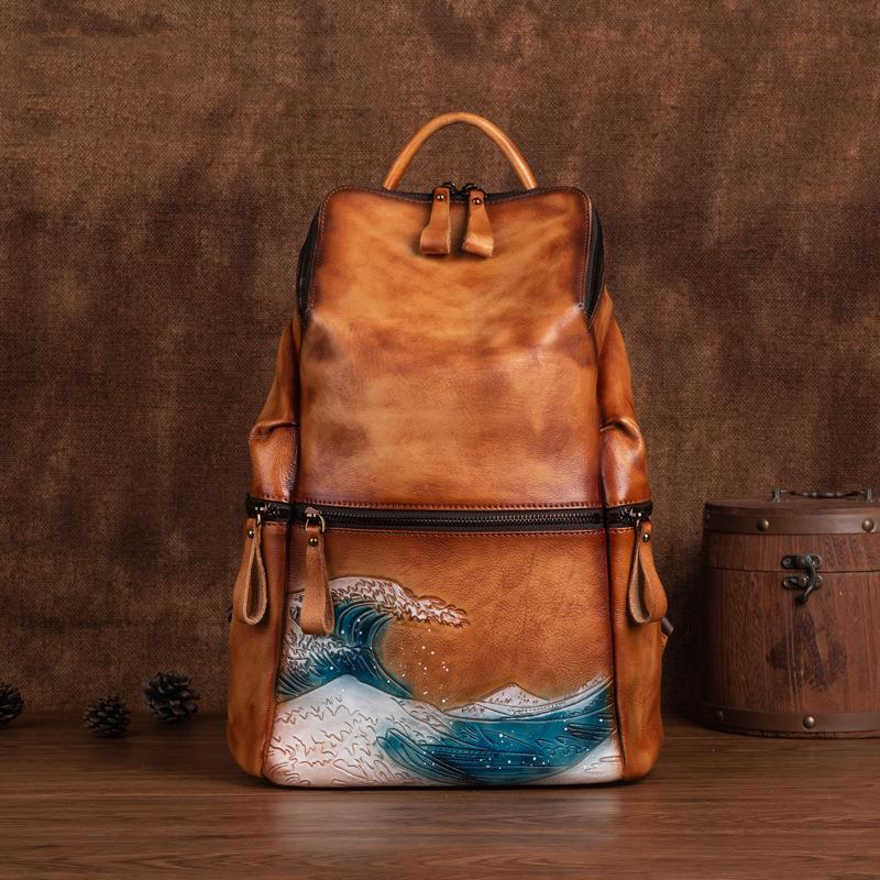 Leather Backpack Vintage - Chính Hãng Thật Mềm Mại Nữ