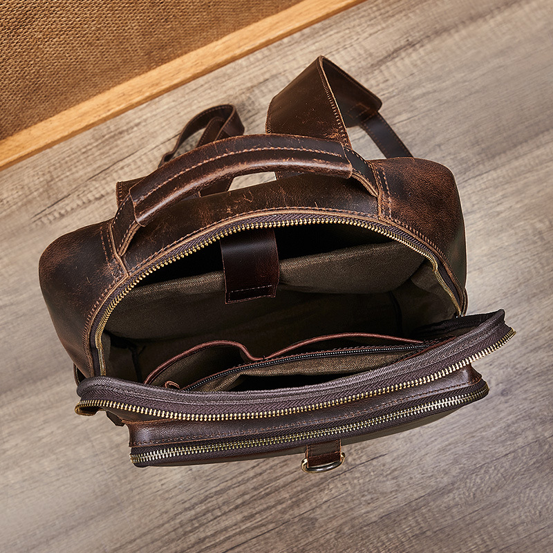 Men's Top Grain Waxed Leather  - đánh giá và giá Leather Backpack Vintage