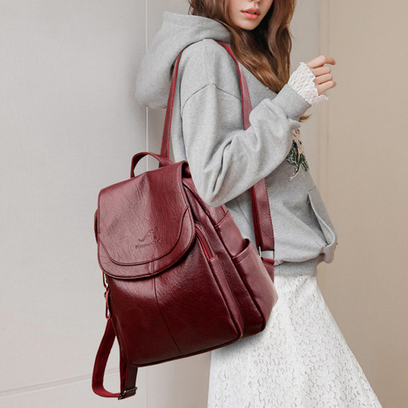 Nóng Bagpack Nữ Thiết Kế Ba Lô - đánh giá và giá Leather Backpack Vintage