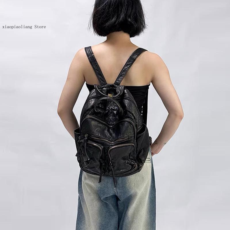 Luxury Soft Washed Pu Leather  - đánh giá và giá Leather Backpack Vintage