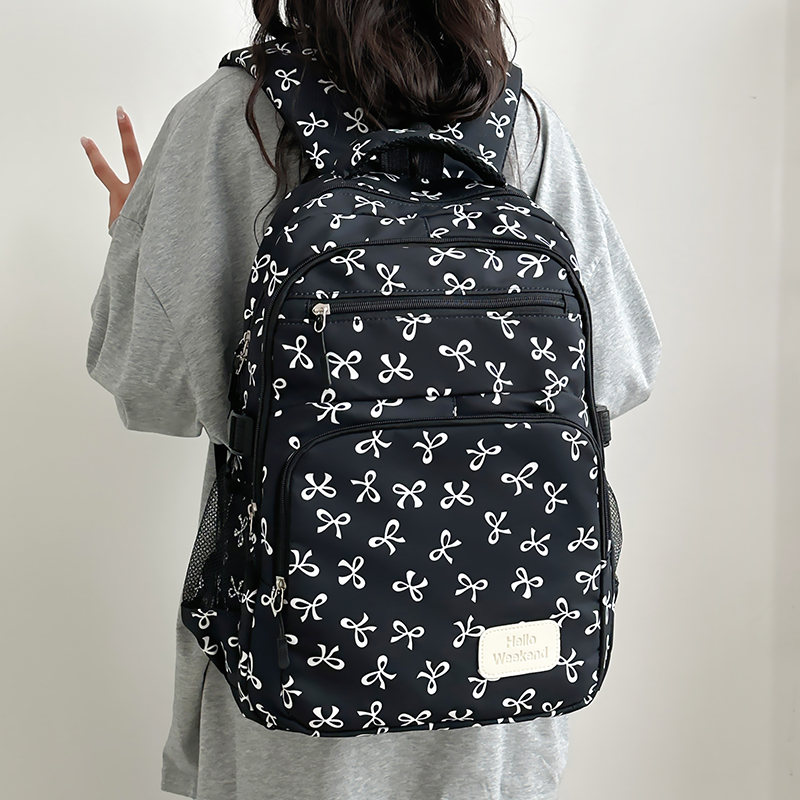 3Pcs Cute Bow Print Backpack w - đánh giá và giá Sling Backpack Shoulder