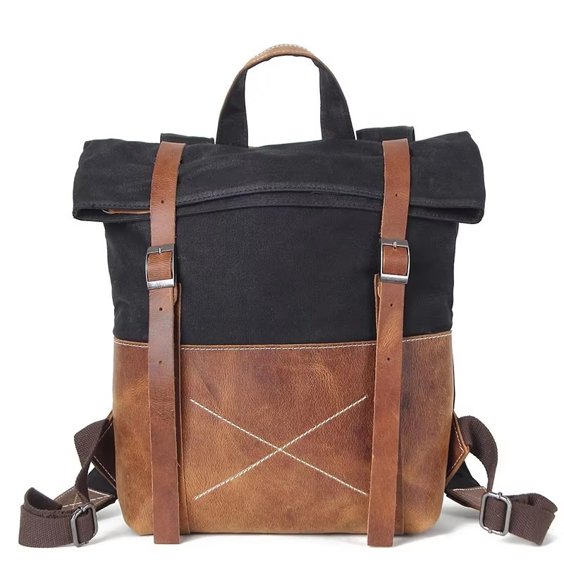Fashion Men Backpack Waxed Can - đánh giá và giá Leather Backpack Vintage