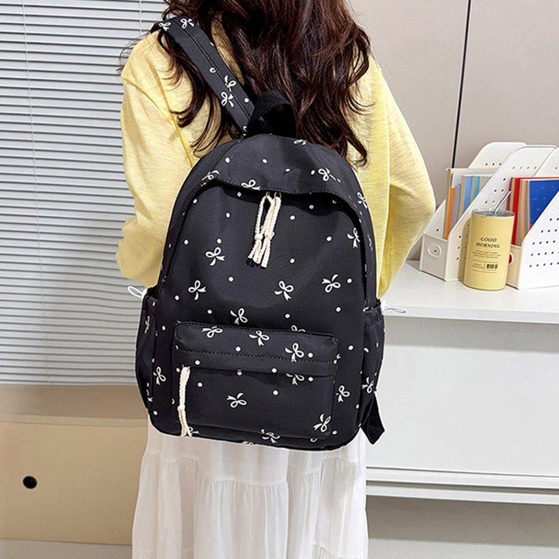 Cute Bow Print Backpack Nylon  - đánh giá và giá School Backpack Teen