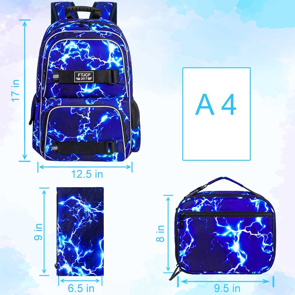 3PCS Lightning boys Backpack,  - đánh giá và giá School Backpack Teen