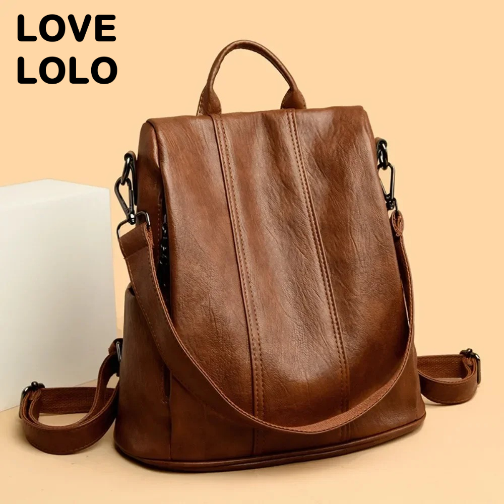 NEW Anti-theft Laptop Backpack - đánh giá và giá Leather Backpack Vintage