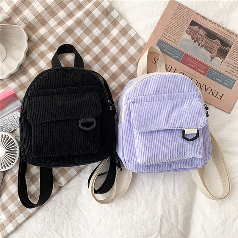 Solid Color Mini Backpack Cord - đánh giá và giá Fashion Backpack Women