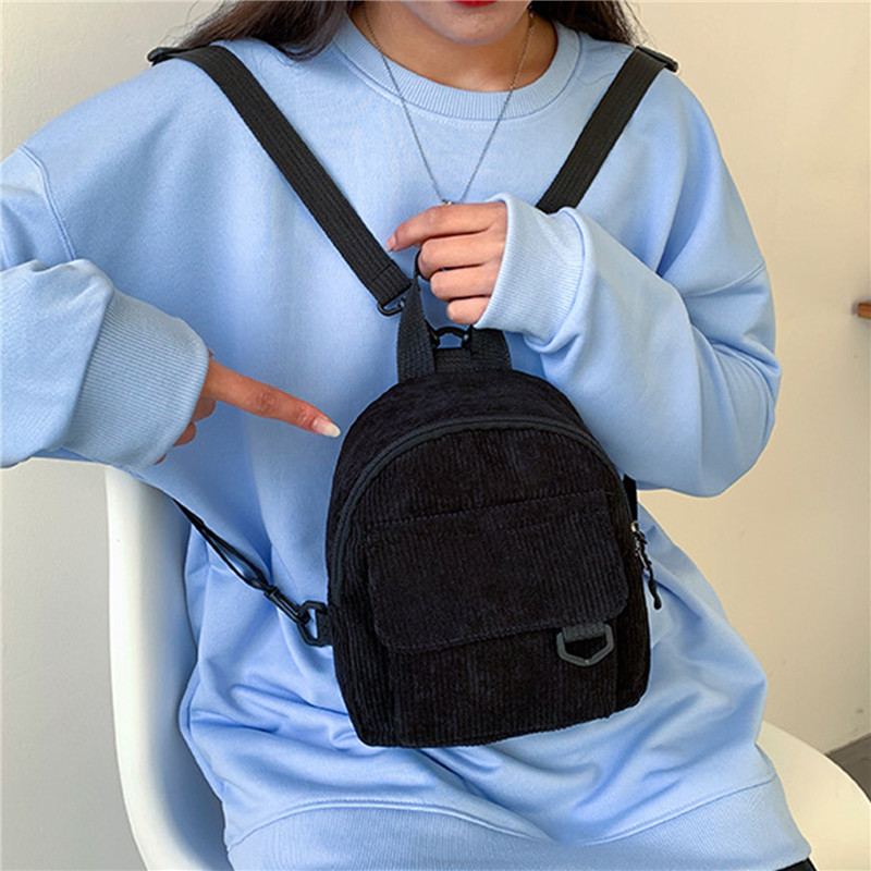 Solid Color Mini Backpack Cord - đánh giá và giá Fashion Backpack Women